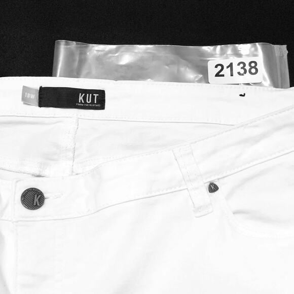 Kut From the Kloth Womens Jeans 18W Catherine Slouchy Boyfriend White Stretch - Picture 16 of 16